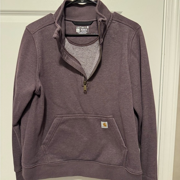Carhartt Women's Relaxed Fit Midweight 1/4
Zip Sweatshirt plum - Picture 3 of 5